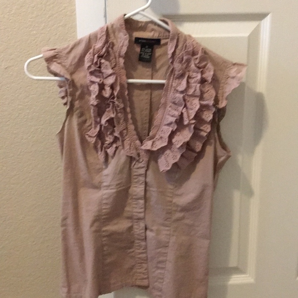 BCBG light purple ruffled shirt